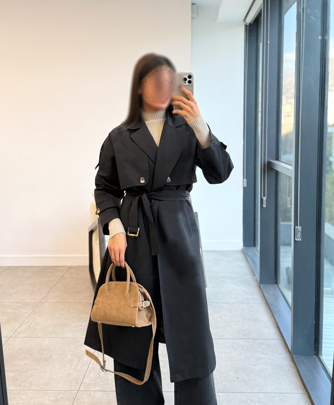 بارانی بلند کتان - Image 5