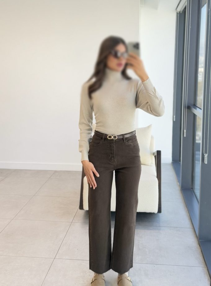 شلوار جین قهوه ای